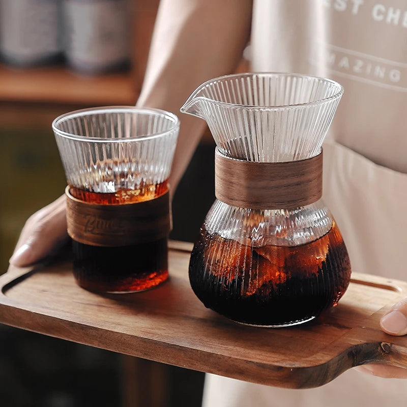 Pour-over glass carafe