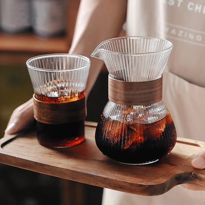 Pour-over glass carafe