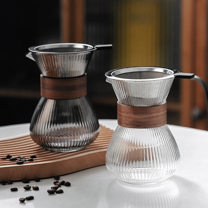 Pour-over brewing coffee