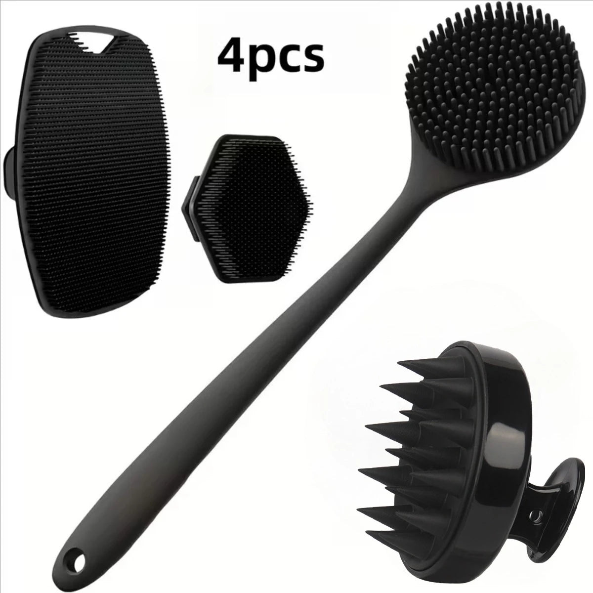 Silicone toilet brush and holder