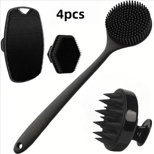 Silicone toilet brush and holder
