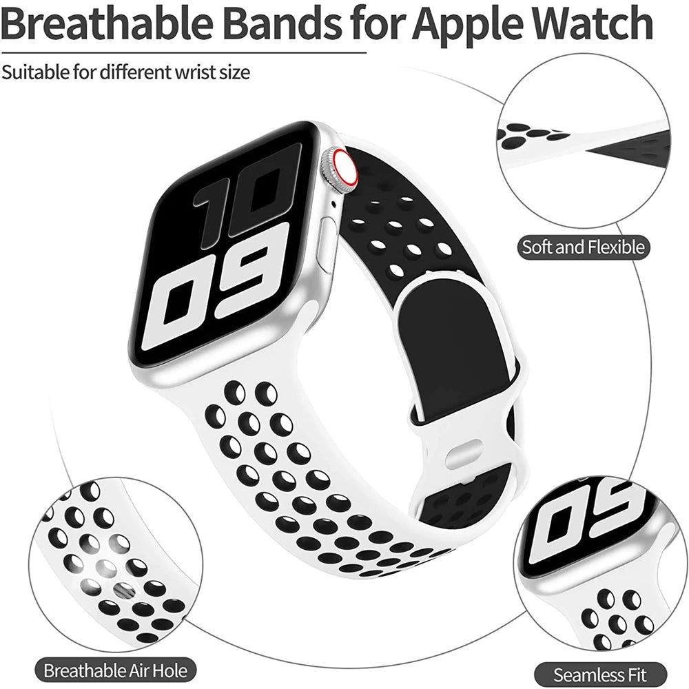 Silicone sport watch band breathable design detail