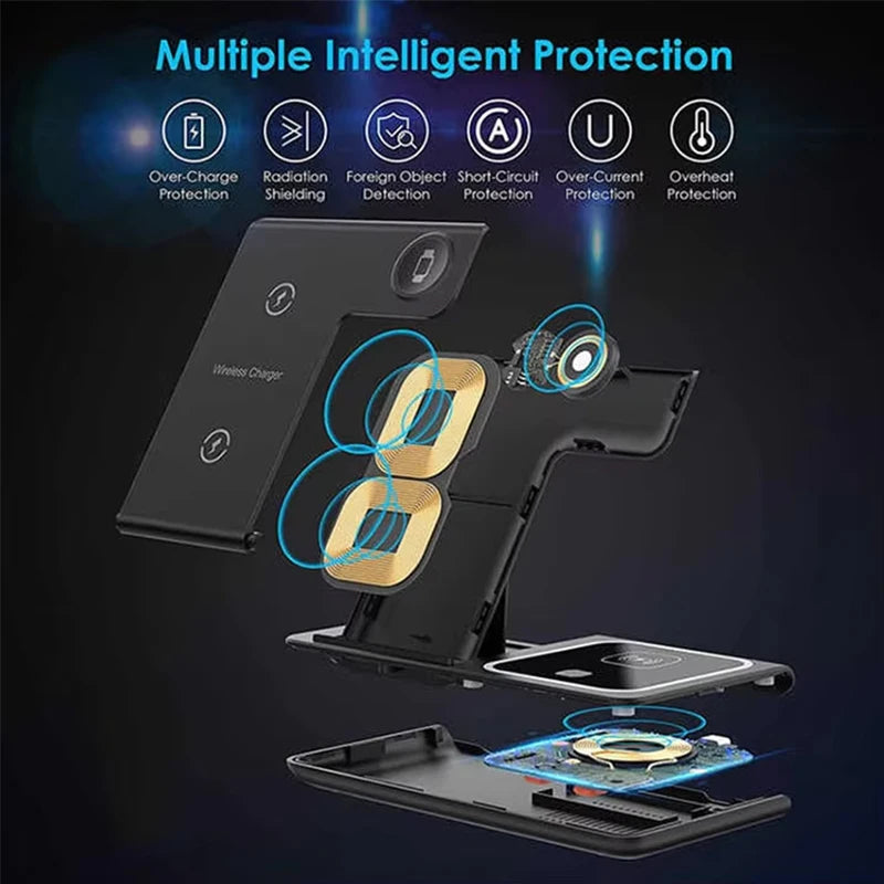 3-in-1 wireless charging station angle adjustment detail
