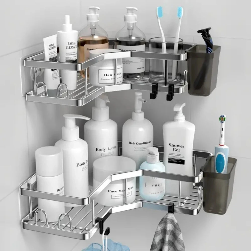 Corner shower caddy stainless
