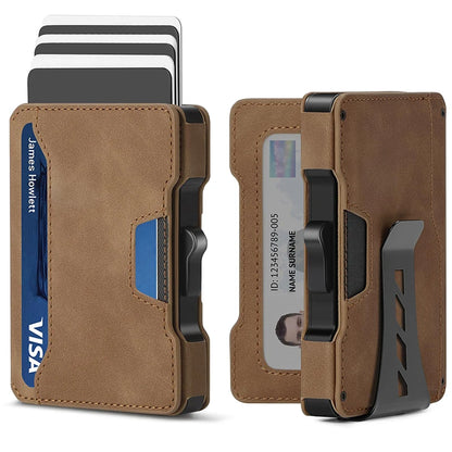 Slim RFID-blocking card holder wallet front view