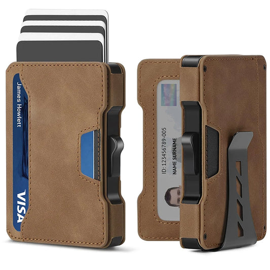 Slim RFID-blocking card holder wallet front view