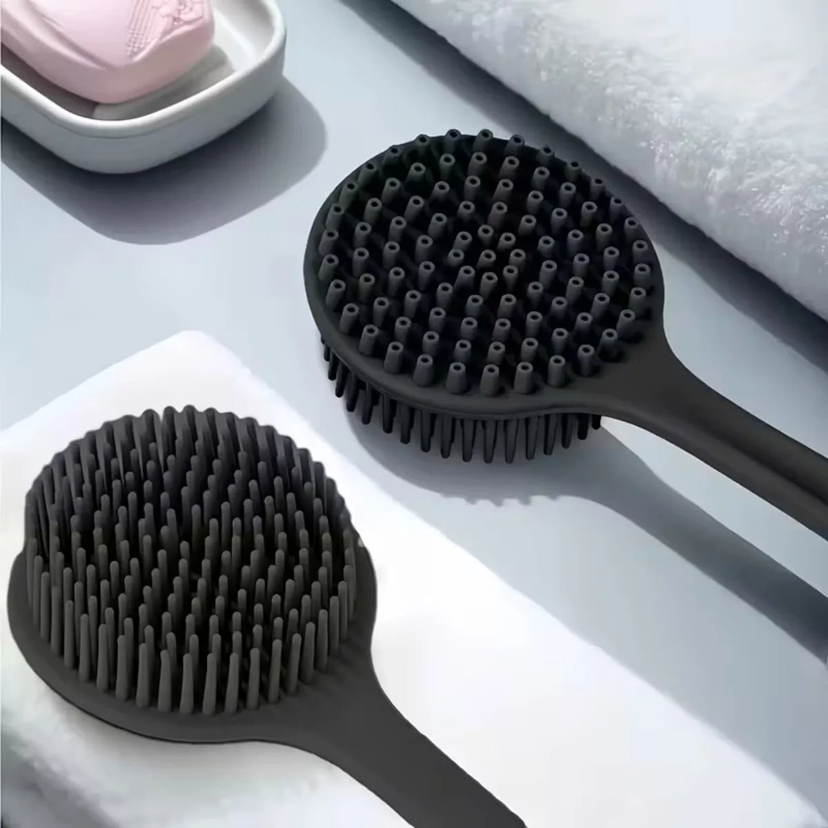 Toilet brush under-rim cleaning