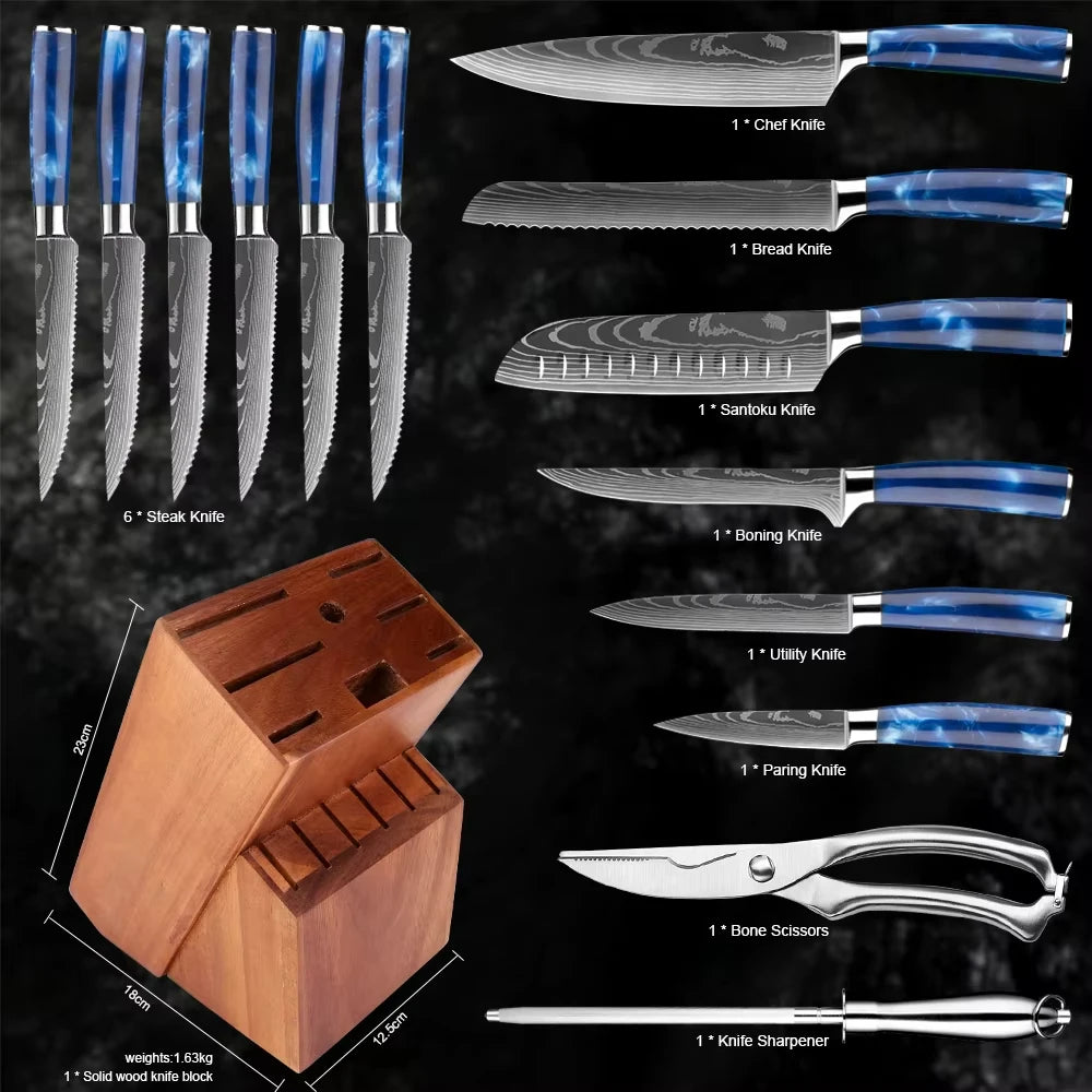 15-piece knife set with block
