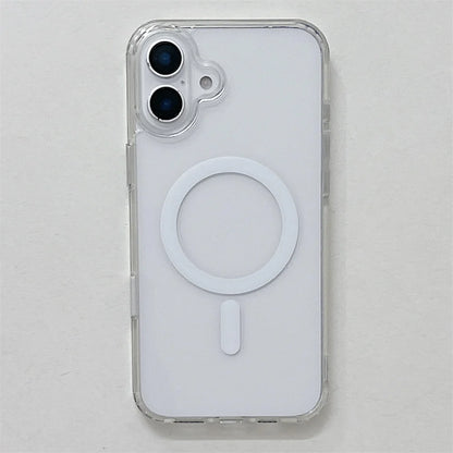 Clear magnetic phone case raised camera edge detail