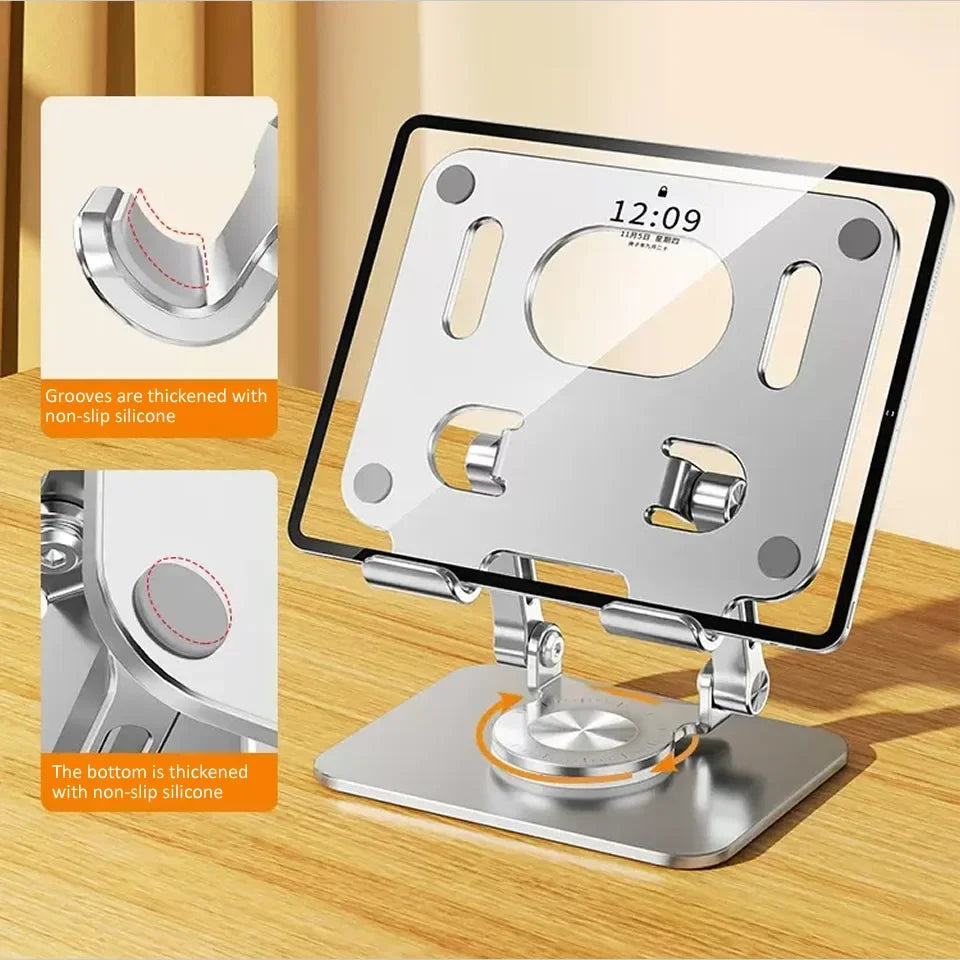 Aluminum tablet stand folded flat