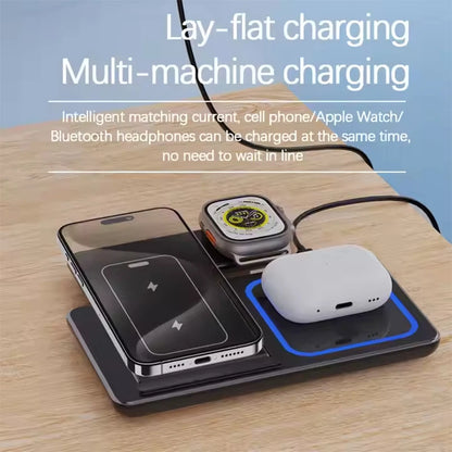 3-in-1 wireless charging station folded flat for travel