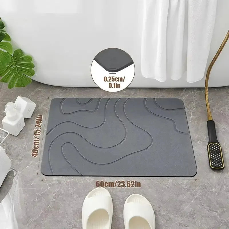 Stone bath mat texture detail