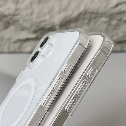 Clear magnetic phone case rear view on iPhone