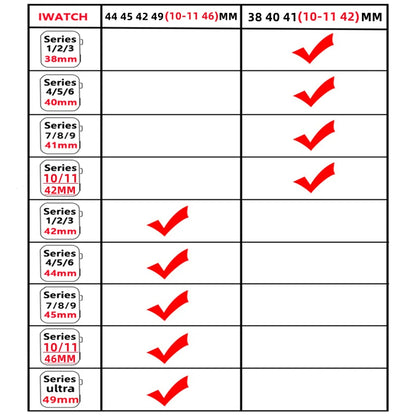 Silicone sport watch band size guide