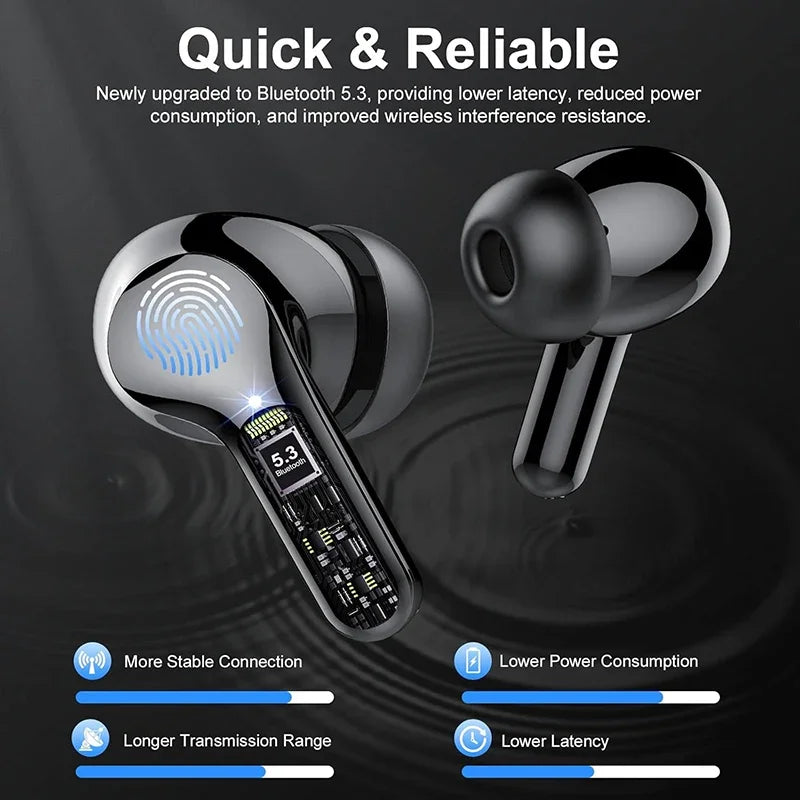 Wireless earbuds touch control detail
