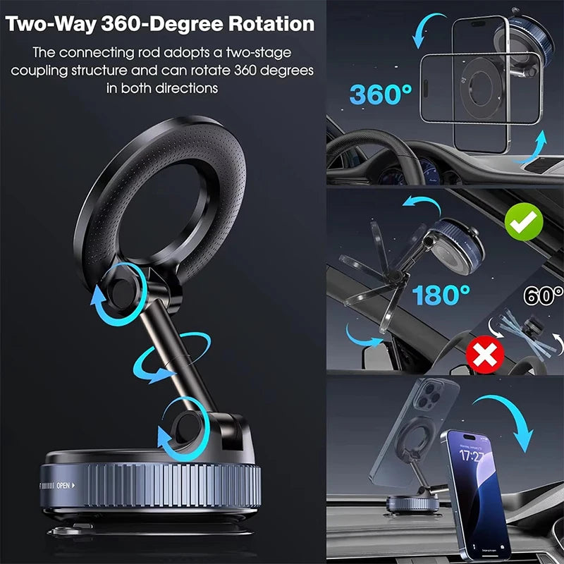 Magnetic mount vacuum base