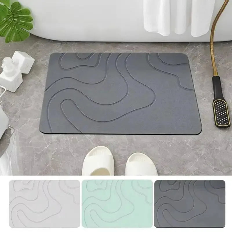 Stone bath mat quick dry demo