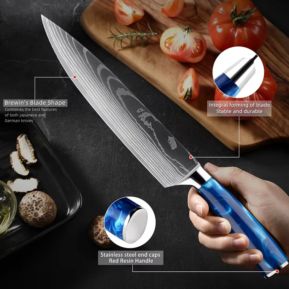 Knife set on counter