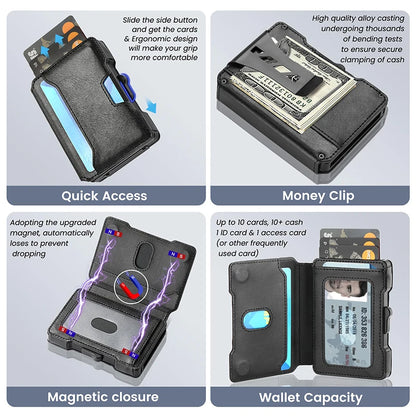 RFID-blocking wallet card slots detail